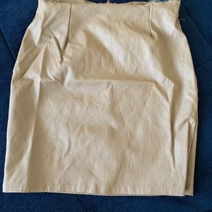 Corduroy color mini pencil  faux leather skirt size medium